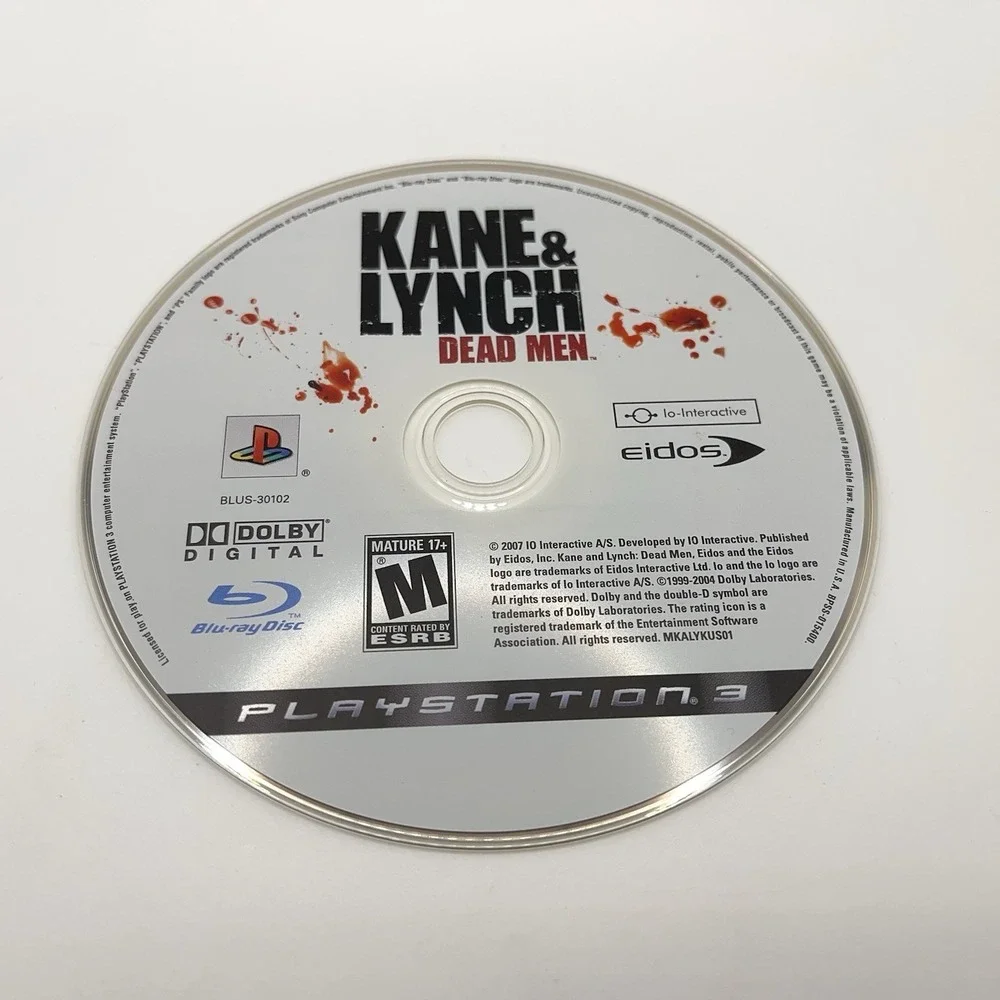 Kane & Lynch: Dead Men (Sony PlayStation 3, 2007) Complete with Manual - CIB